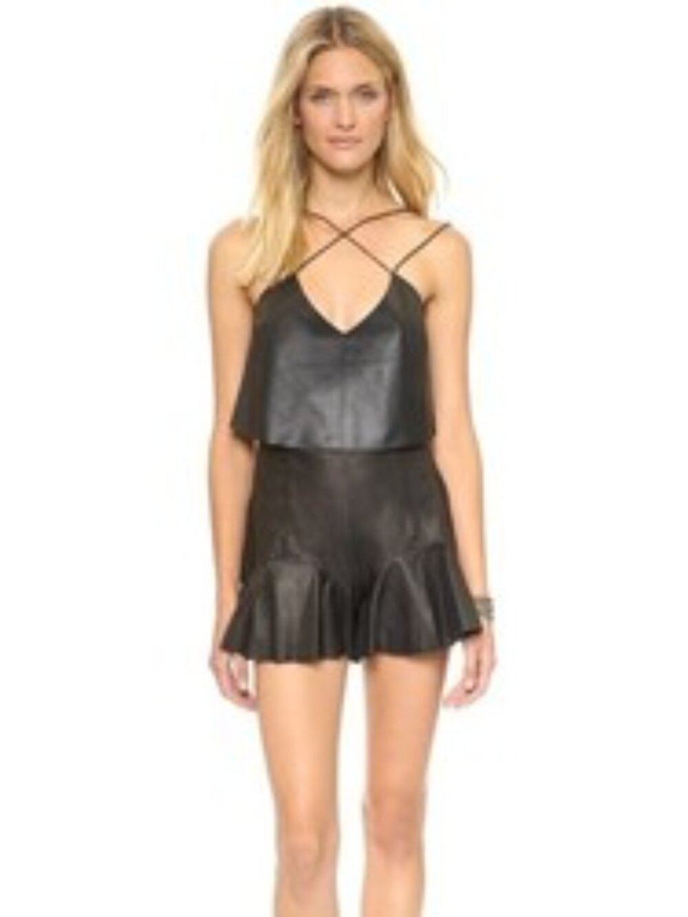 Rare Archival Shakuhachi Strappy Leather Crop Top Size Small